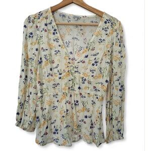 KISMET Cream Floral Blouse top size XS